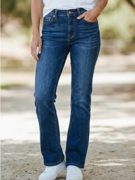 J Jill High Rise Bootcut Jeans Size 8p Dark Indigo Wash Denim Stretch Casual